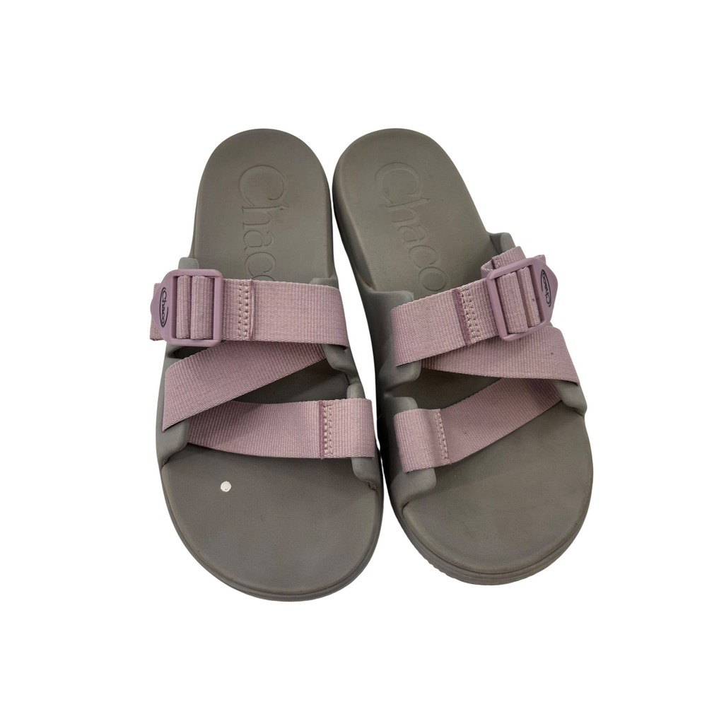 Chaco Slides Sandals Women's Lavender Gray Adjustable Buckle Comfort Size 8